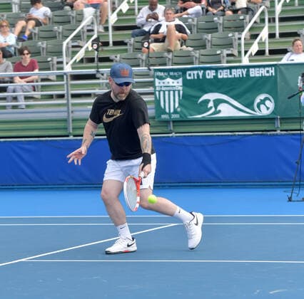 November 24, 2019, Delray Beach, Florida, United States Of America: DELRAY BEACH, FL - NOVEMBER 24: David Cook participates in the 30TH Annual Chris Evert Pro-Celebrity Tennis Classic presented by Chase Private Client at Delray Beach Tennis Center on November 24, 2019 in Delray Beach, Florida..People: David Cook Delray Beach United States Of America - ZUMAn287 20191124_zaa_n287_024 Copyright: xSMGx