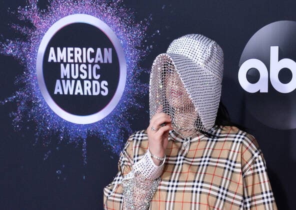 Singer Billie Eilish arrives for the 47th annual American Music Awards at the Microsoft Theater in Los Angeles on Sunday, November 24, 2019.  LAP20191124153 JIMxRUYMEN