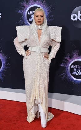Singer Christina Aguilera arrives for the 47th annual American Music Awards at the Microsoft Theater in Los Angeles on Sunday, November 24, 2019.  LAP20191124170 JIMxRUYMEN