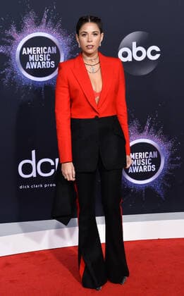 Songwriter Ali Tamposi arrives for the 47th annual American Music Awards at the Microsoft Theater in Los Angeles on Sunday, November 24, 2019.  LAP20191124263 JIMxRUYMEN