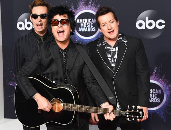 LOS ANGELES, CA - NOVEMBER 24: (L-R) Mike Dirnt, Billie Joe Armstrong, and Tre Cool of Green Day attend the 2019 American Music Awards at Microsoft Theater on November 24, 2019 in Los Angeles, California. Photo: imageSPACE MediaPunch Copyright: ximageSPACEx