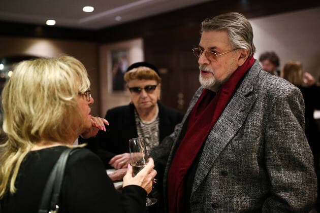 MOSCOW, RUSSIA - NOVEMBER 25, 2019: The artistic director of the Moscow Academic Theatre of Satire, Alexander Shirvindt (R), at the 24th Stanislavsky award ceremony at the Baltschug Keminski Hotel. Sergei Bobylev TASS  TS0C4A55