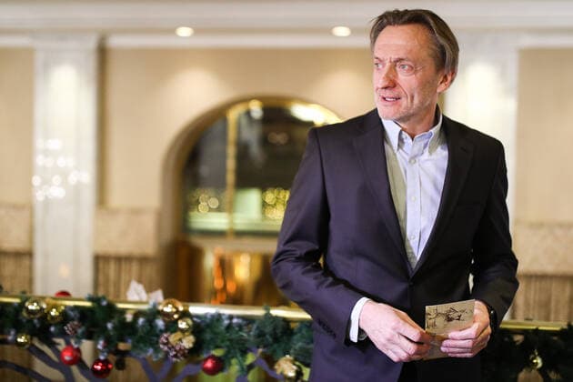 MOSCOW, RUSSIA - NOVEMBER 25, 2019: Actor Alexander Yatsko at the 24th Stanislavsky award ceremony at the Baltschug Keminski Hotel. Sergei Bobylev TASS  TS0C4A56