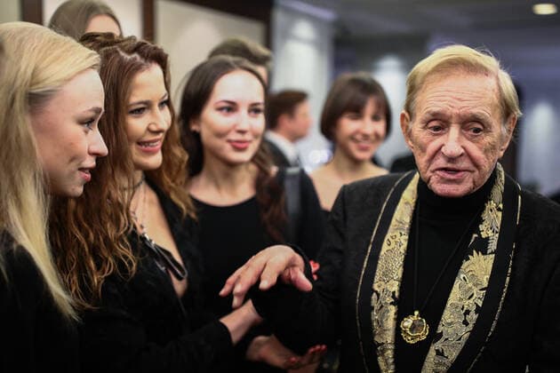 MOSCOW, RUSSIA - NOVEMBER 25, 2019: Theatre director Roman Viktyuk (R) at the 24th Stanislavsky award ceremony at the Baltschug Keminski Hotel. Sergei Bobylev TASS  TS0C4A63