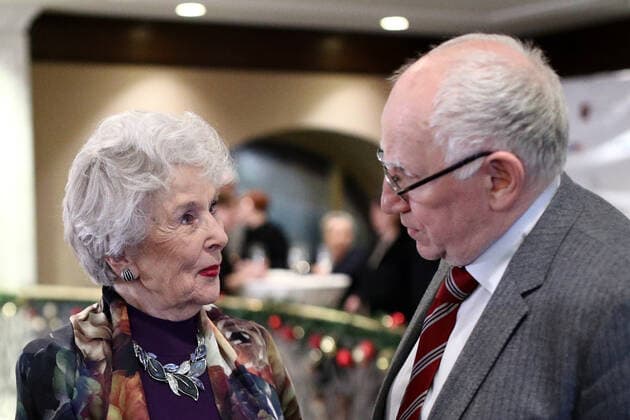 MOSCOW, RUSSIA - NOVEMBER 25, 2019: Actors Vera Vasilyeva (L) and Valery Barinov at the 24th Stanislavsky award ceremony at the Baltschug Keminski Hotel. Sergei Bobylev TASS  TS0C4A6B