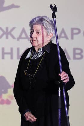 MOSCOW, RUSSIA - NOVEMBER 25, 2019: Theatre critic Yelizaveta Surits recieves a Stanislavsky Award in the Contribution to Russian Ballet category at the 24th Stanislavsky award ceremony at the Baltschug Keminski Hotel. Sergei Bobylev TASS  TS0C4A83