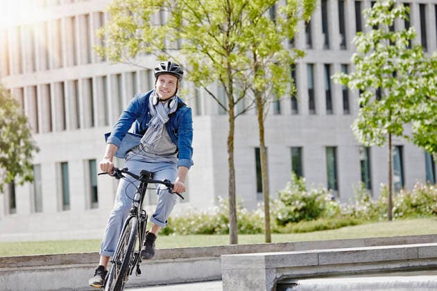 Student on his e-bike at Goethe University in Frankfurt, Germany model released Symbolfoto property released  RORF01954