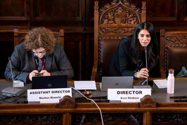 NATIONAL MODEL UNITED NATIONS CONFERENCE ERFURT 28 11 2019 Erfurt Asra Shakoor is a Director during the National Model United Nations Conference at Erfurt City Hall on 28 November 2019
