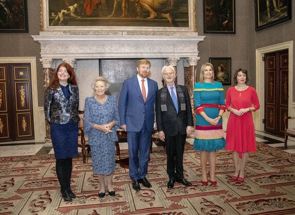 28-11-2019 Amsterdam King Willem-Alexander and Queen Maxima and Princess Beatrix and Jet de Ranitz during the Erasmus Prize award ceremony to the American composer and conductor John Adams (1947) in the Royal Palace Amsterdam. This year s theme was Composing for the current time .  Copyright: xPPEx
