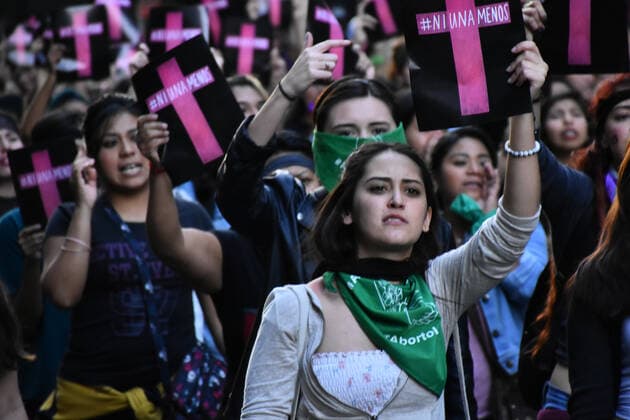 International Day for the Elimination of Violence in Mexico MEXICO CITY, MEXICO - NOVEMBER 29: Hundreds of demonstrators take part during a protest against femicide and violence as part of International Day for the Elimination of Violence, The protests, organized by feminist associations green tide and groups carry a demonstration called Intervention: A Violator in your Way On average, ten women are murdered in Mexico each day, making it one o‹f the most violent countries for women in the world. at Zocalo on November 29, 2019 in Mexico City,Mexico  Copyright: xCarlosxTischlerx EYE_9268