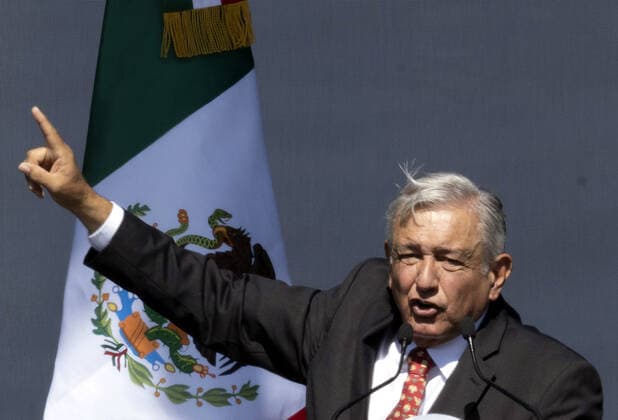 (191202) -- MEXICO CITY, Dec. 2, 2019 -- Mexican President Andres Manuel Lopez Obrador delivers a speech during a ceremony marking his first full year in office in Mexico City, capital of Mexico, on Dec. 1, 2019. Decreasing Mexico s high rates of violent crime is the government s main challenge, President Andres Manuel Lopez Obrador said on Sunday. (Photo by Xinhua) MEXICO-MEXICO CITY-PRESIDENT-CEREMONY DavidxdexlaxPaz 