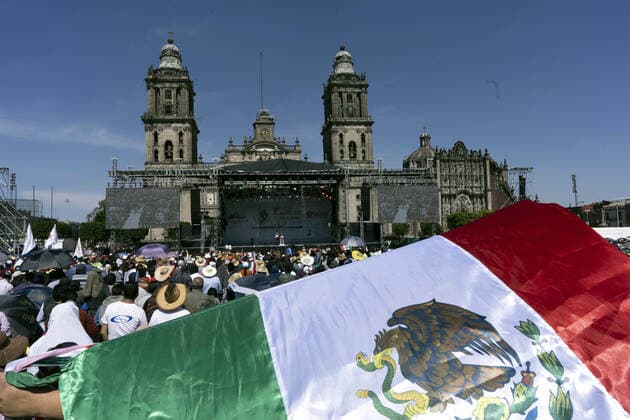 (191202) -- MEXICO CITY, Dec. 2, 2019 -- Supporters of Mexican President Andres Manuel Lopez Obrador attend a ceremony marking his first full year in office in Mexico City, capital of Mexico, on Dec. 1, 2019. Decreasing Mexico s high rates of violent crime is the government s main challenge, President Andres Manuel Lopez Obrador said on Sunday. (Photo by Xinhua) MEXICO-MEXICO CITY-PRESIDENT-CEREMONY DavidxdexlaxPaz 