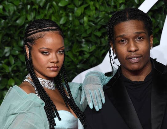 American singer ASAP Rocky and barbadian singer Rihanna attend the Fashion Awards at Royal Albert Hall in London on December 2, 2019.  LON20191202155 RUNExHELLESTAD