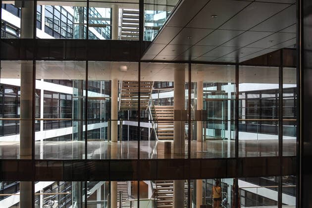 Office wing in the Willy Brandt House in Berlin, the Federal Centre of the Social Democratic Party of Germany