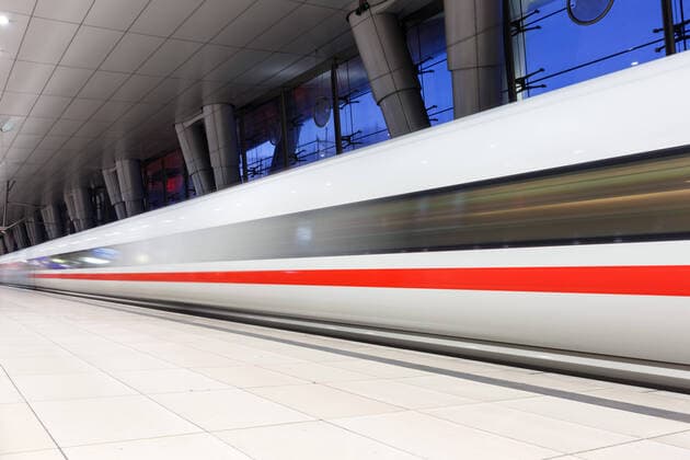 ICE train at Frankfurt airport station FRA Frankfurt long-distance train station, Germany 20 November 2019 ICE train at Frankfurt airport station FRA in Germany