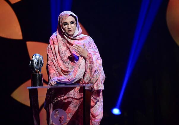 Bilder des Jahres 2019, News 12 Dezember News Bilder des Tages Aminatou Haidar is an outstanding nonviolent activist and human rights defender from Western Sahara receives the 2019 Right Livelihood Award at Cirkus, in Stockholm , Sweden on Dec. 04, 2019. STOCKHOLM SWEDEN x11720x *** Aminatou Haidar is an outstanding nonviolent activist and human rights defender from Western Sahara receives the 2019 Right Livelihood Award at Cirkus, in Stockholm , Sweden on Dec 04, 2019 STOCKHOLM SWEDEN x11720x,  Copyright: xErikxSimander TTx SWEDEN RIGHT LIVELIHOOD AWARD
