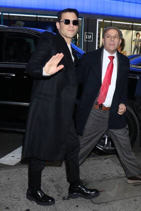 NEW YORK, NY- DECEMBER 4: Rami Malek, at Good Morning America introducing the trailer for the new James Bond film, No Time To Die at Times Square in New York City on December 04, 2019. Copyright: xRWx