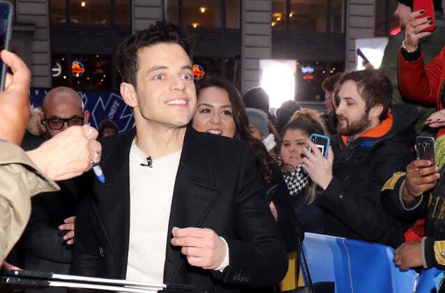 NEW YORK, NY- DECEMBER 4: Rami Malek, at Good Morning America introducing the trailer for the new James Bond film, No Time To Die at Times Square in New York City on December 04, 2019. Copyright: xRWx
