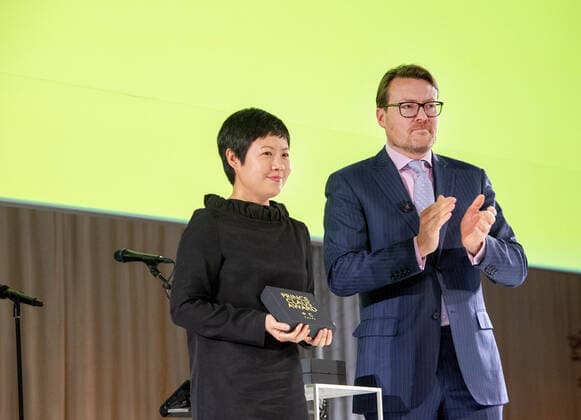 04-12-2019 Award Prince Constantijn with Anocha Suwichakornpong (Chonburi, Thailand 1976)during the Prince Claus award 2019 in Amsterdam.  Copyright: xPPEx