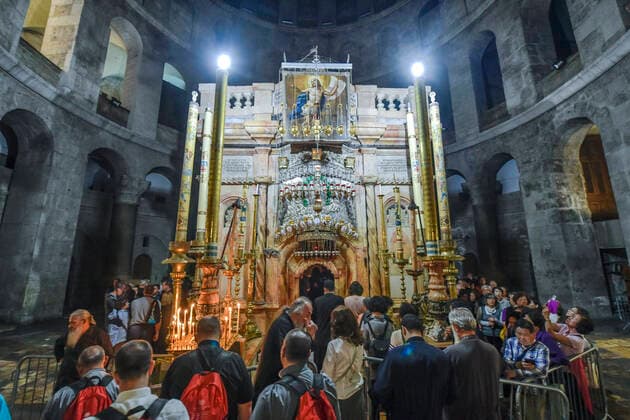 Das Heilige Grab in der Grabeskapelle, Grabeskirche, Jerusalem, Israel *** The Holy Sepulchre in the Chapel of the Holy Sepulchre, Church of the Holy Sepulchre, Jerusalem, Israel