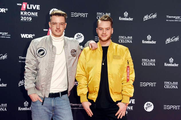 Tobias Bogdon and Gregor Sahm from YouNotUs at the 20th presentation of the 1Live Crown 2019 in the Jahrhunderthalle Bochum, 05 12 2019 Foto:xN.xKubelkax xFuturexImage