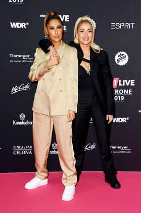 Senna Gammour and Loredana Zefi at the 20th presentation of the 1Live Crown 2019 in the Jahrhunderthalle Bochum, 05 12 2019 Foto:xN.xKubelkax xFuturexImage