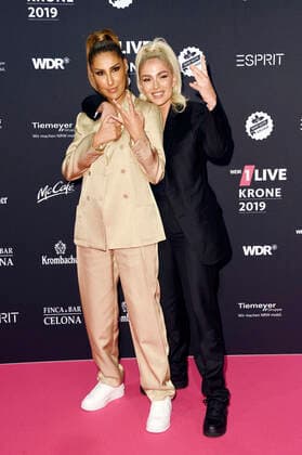 Senna Gammour and Loredana Zefi at the 20th presentation of the 1Live Crown 2019 in the Jahrhunderthalle Bochum, 05 12 2019 Foto:xN.xKubelkax xFuturexImage