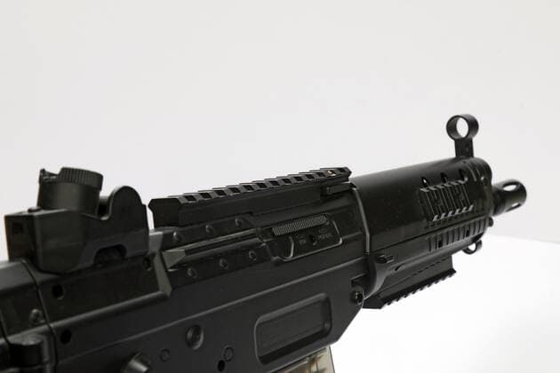 21 05 2019, Berlin, Berlin, Berlin, GER Softair Machine Gun Bleed, Berlin, CO2 Machine Gun, detail, detail, German, Germany, Europe, European, clipping, leisure, company, rifle, air machine gun, air rifle, machine gun, nobody, QF, landscape format, gun, firearm, softair, softair machine gun, studio, studio shot, symbol, symbol photo, symbolism, symbolic, weapon,