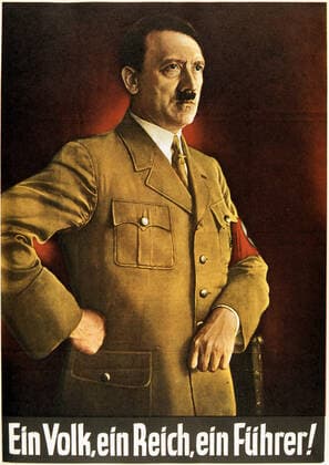 HITLER 1938 Ein Volk ein Reich ein fuhrer Portrait of Hitler German poster 1938 with Adolph HITLER 1889 1945 Credit Coll JeanVigne KHARBINE TAPABOR  KH125064