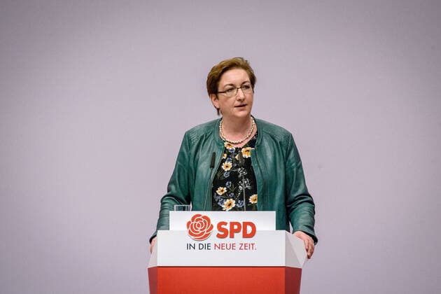 SPD Federal Party Congress in Berlin Germany, Berlin 08 12 2019 The picture shows Klara Geywitz spd Berlin Berlin Germany