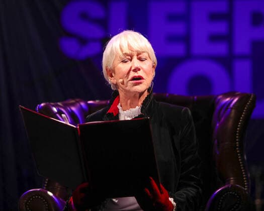 December 7, 2019, London, United Kingdom: Dame Helen Mirren reads a bed-time story to the crowd during the 2019 World s Big Sleep Out in London..Where: London, United Kingdom.When: 07 Dec 2019.Credit: Cover Images London United Kingdom - ZUMAc218 20191207_zia_c218_012 Copyright: xCOVERxImagesx