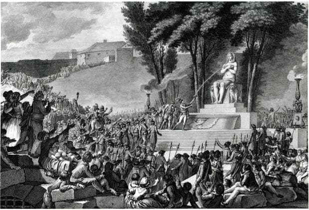 FRENCH REVOLUTION La Fontaine de la regeneration on the ruins of the Bastille on August 10, 1793 Anonymous illustration Credit Collection CL KHARBINE TAPABOR  KH157568