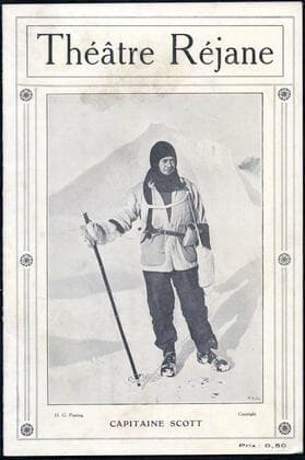 POLAR EXPEDITION Portrait of Captain SCOTT 1868 1912, about the screening of the film Vers le Pole Sud Program coverage of the Rejane Theatre, circa 1913 Photograph by H G PONTING Credit Collection IM KHARBINE TAPABOR  KH169101