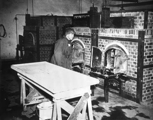 Second World War Crematorium of the DACHAU extermination camp Photograph taken on 03 05 1945 Credit Collection KHARBINE TAPABOR  KH21530