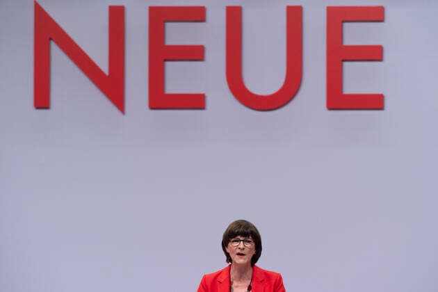 Saskia ESKEN, Party Chairwoman, during her speech, SPD Federal Party Congress in the City Cube Berlin, 06 08 12 2019