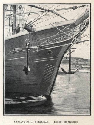 EXPEDITION OF GERLACHE L etrave de la Belgica Illustration of MASSIAS for Fifteen months in Antarctica by Adrien de GERLACHE 1866 1934 included in Le Tour du Monde de 1901 Credit Collection Kharbine Tapabor  KH257109