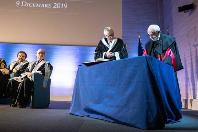 Ceremony of conferring the Master s Degree on Honors in Television, Cinema and New Madia to Marco Bellocchio at IULM University, Via Carlo Bo 7 Milan Editorial Usage Only  Copyright: xFrancescoxBozzox xIPAx