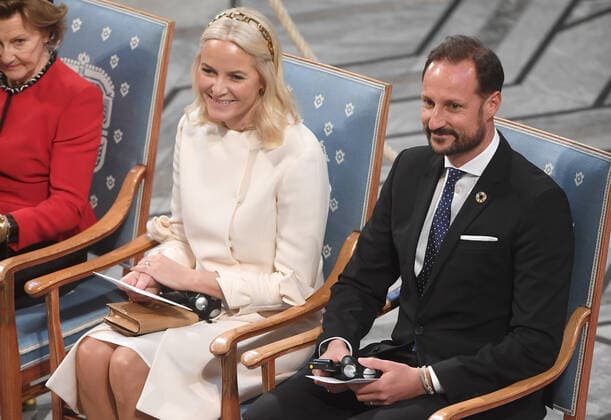 Mette-Marit, Crown Princess of Norway and Haakon, Crown Prince of Norway attend the 2019 Nobel Peace Prize, awarded to Prime Minister of Ethiopia Abiy Ahmed for his efforts to achieve peace and international cooperation, and in particular for his decisive initiative to resolve the border conflict with neighbouring Eritrea in Oslo, Norway. DECEMBER 10th 2019  RHDx194293
