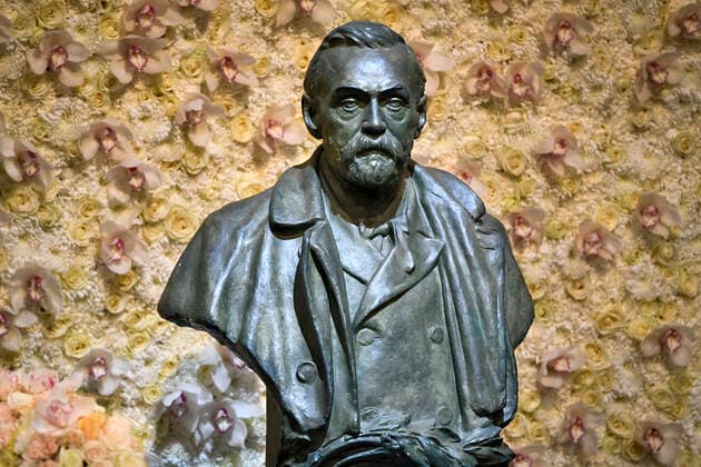A bronze bust of Nobel Prize founder Alfred Nobel on display at the Nobel award ceremony at Stockholm Concert Hall, in Stockholm on Tuesday Dec 10, 2019 STOCKHOLM SWEDEN x10090x,  Copyright: xClaudioxBresciani TTx SWEDEN NOBEL