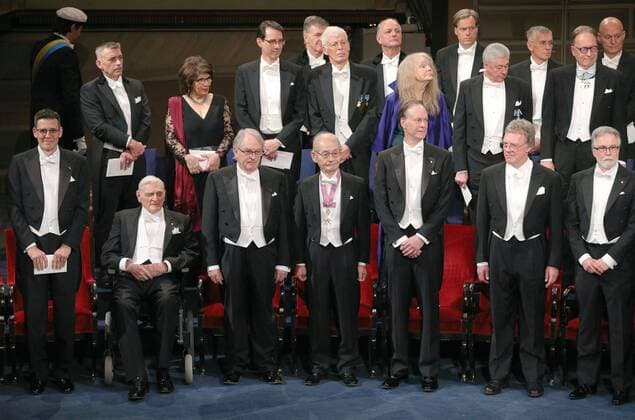 Nobel Prize award ceremony The Nobel Prize award ceremony is held at the Stockholm Concert Hall in the Swedish capital on Dec. 10, 2019. (Pool photo) 