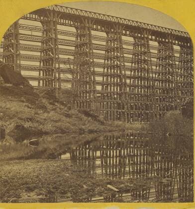 Dale Creek Bridge., William Henry Jackson (American, 1843 - 1942), 1869, Albumen silver print  Copyright Artokoloro LCD3_191706_12051
