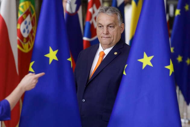 Hungary Prime Minister Viktor Orban arrives for a family photo during the first day of the EU summit meeting, Thursday 12 December 2019, at the European Union headquarters in Brussels. This is the first summit since the installation of Belgian EU Council president Michel.  THIERRYxROGE 05724295