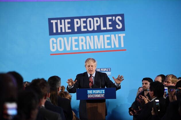 News Bilder des Tages . 13 12 2019. London, United Kingdom. Boris Johnson wins the 2019 General Election. Britain s Prime Minister Boris Johnson delivering his winning speech after winning the 2019 General Election.  xAndrewxParsonsx xi-Imagesx IIM-20562-0002