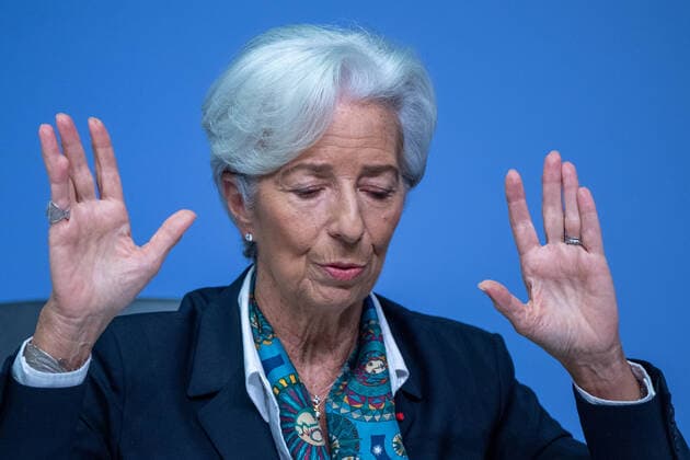 Christine LAGARDE, President of the European Central Bank ECB, bust, gesture, gesture, gesture, talks, speaking, speaks, speaking, during the press conference in Frankfurt am Main on 12 12 2019