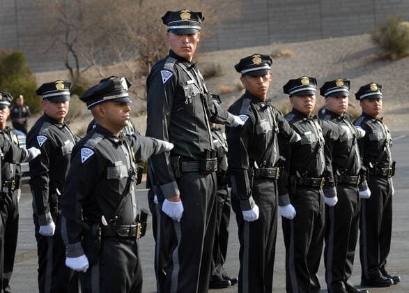 Bilder des Jahres 2019, News 12 Dezember December 13, 2019, Albuquerque, NM, USA: New Mexico State Police officer Timothy Smith is the tallest officer to date standing at 7ft in size 17 boots that had to be special ordered. The 95th graduation class of the NM State Police with 24 officers. Thursday, Dec. 12, 2019. Albuquerque USA - ZUMAab1_ 20191213_zaf_ab1_003 Copyright: xJimxThompsonx