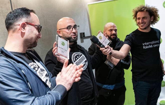 The world s best falafel is still Danish Ali Abdullah middle at Danish Ahaaa Arabic Cuisine won the Best Falafel and Most Innovative Falafel categories Fifteen teams from six countries competed at the International Falafel Award 2019 in Malmoe, Sweden on Saturday December 14, 2019 MALMÖ SWEDEN x50090x,  Copyright: xJohanxNilsson TTx SWEDEN FALAFEL AWARDS