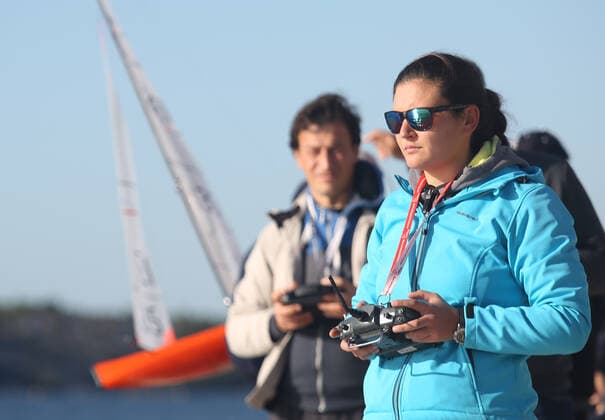Regatta of radio-controlled sailboats - Sibenik, Croatia 15.12.2019., Sibenik, Croatia - The 24th regatta of radio-controlled sailboats finally started on the Sibenik waterfront in front of the cannons, which was delayed because there was no wind.  DuskoxJaramaz PIXSELL