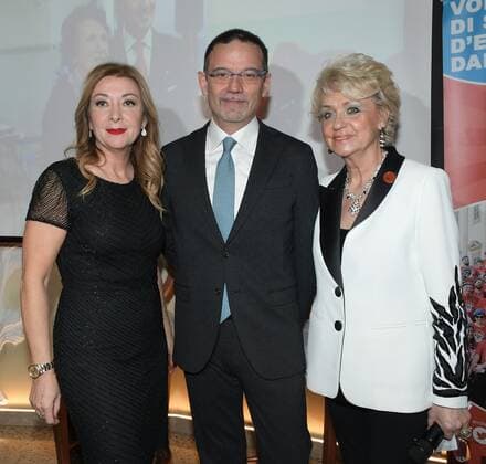 Milan, Italy AMAL event with Silvana Giacobini presenting her book, Daniela Cuzzolin Oberosler career award during the Christmas greetings cocktail In the photo: oris Gai Rai Tgrl, Daniela Cuzzolin Oberosler, Daniela Javarone President of the Milan Association Amici della Lirica  Copyright: xNickxZonnax xIPAx xNickxZonnax