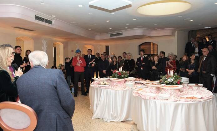 Milan, Italy AMAL event with Silvana Giacobini presenting her book, Daniela Cuzzolin Oberosler career award during the Christmas greetings cocktail In the photo: Mario Girardi, Silvana Giacobini, Gian Luca Bauzano  Copyright: xNickxZonnax xIPAx xNickxZonnax