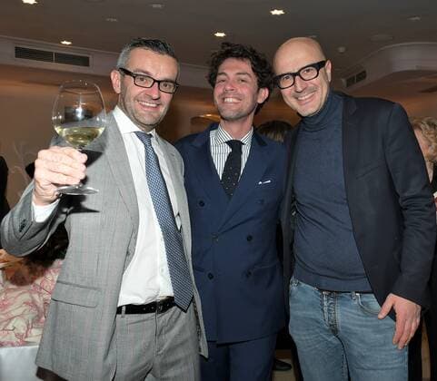 Milan, Italy AMAL event with Silvana Giacobini presenting her book, Daniela Cuzzolin Oberosler career award during the Christmas greetings cocktail In the photo: Stefano Bolognini, Giammarco Senna, Raffaello Tonon  Copyright: xNickxZonnax xIPAx xNickxZonnax